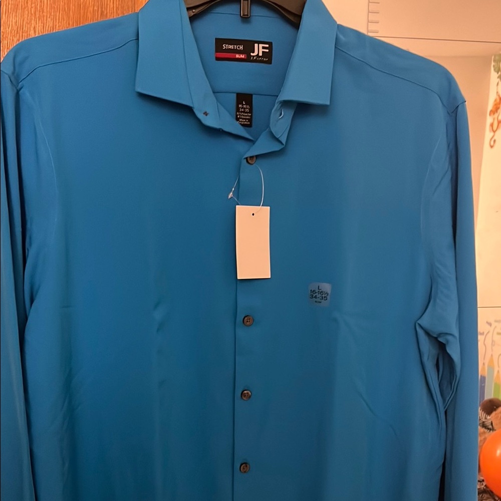 jf j.ferrar Men's Blue Shirt sleeves 34-35